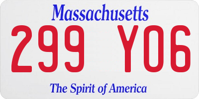 MA license plate 299YO6