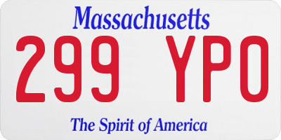 MA license plate 299YP0