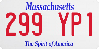 MA license plate 299YP1