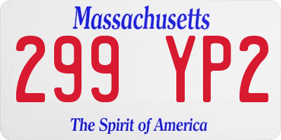 MA license plate 299YP2