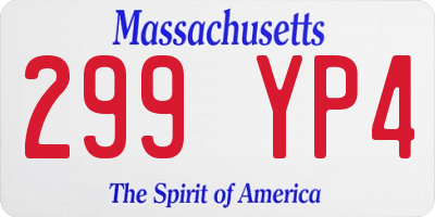 MA license plate 299YP4