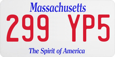 MA license plate 299YP5