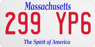 MA license plate 299YP6