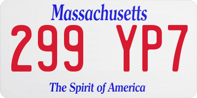 MA license plate 299YP7
