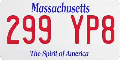 MA license plate 299YP8