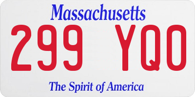 MA license plate 299YQ0