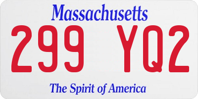 MA license plate 299YQ2