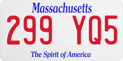 MA license plate 299YQ5