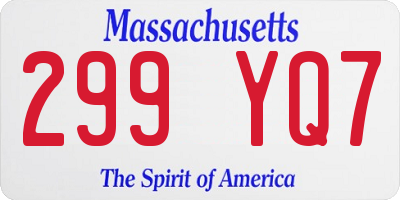 MA license plate 299YQ7