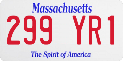 MA license plate 299YR1