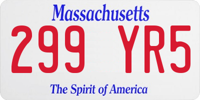 MA license plate 299YR5