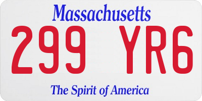 MA license plate 299YR6