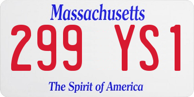 MA license plate 299YS1