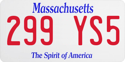 MA license plate 299YS5
