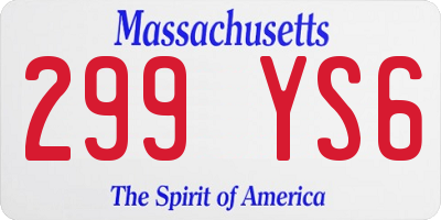 MA license plate 299YS6