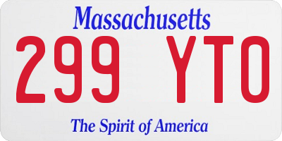 MA license plate 299YT0