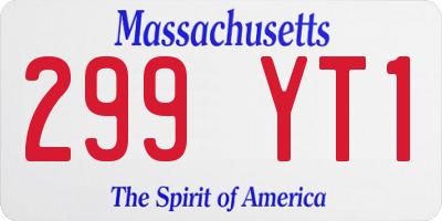 MA license plate 299YT1