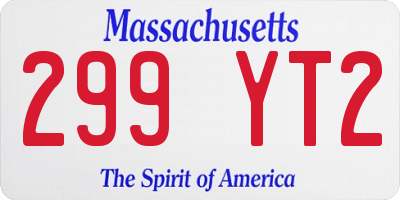 MA license plate 299YT2