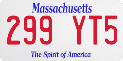 MA license plate 299YT5