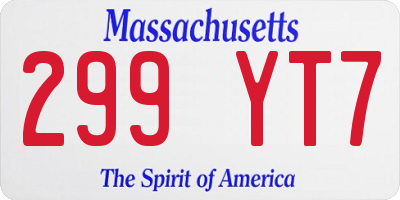 MA license plate 299YT7