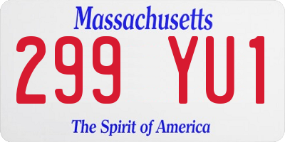 MA license plate 299YU1