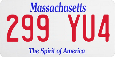 MA license plate 299YU4