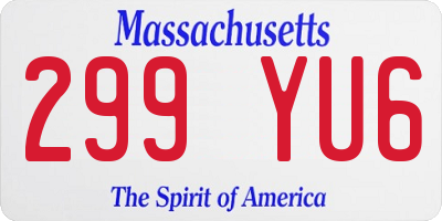 MA license plate 299YU6