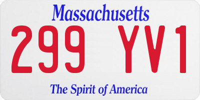 MA license plate 299YV1