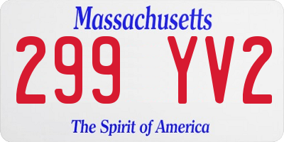 MA license plate 299YV2