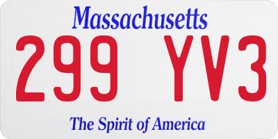 MA license plate 299YV3