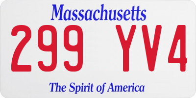 MA license plate 299YV4