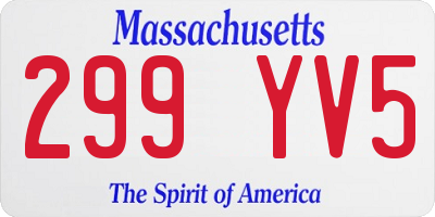 MA license plate 299YV5