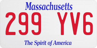 MA license plate 299YV6