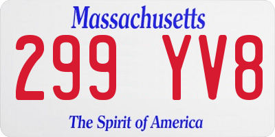 MA license plate 299YV8