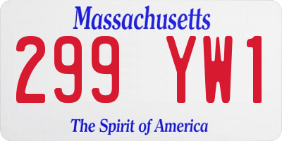 MA license plate 299YW1