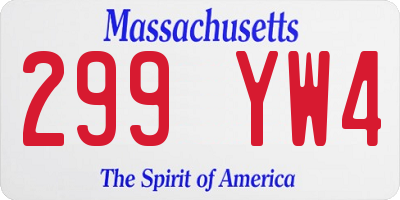 MA license plate 299YW4