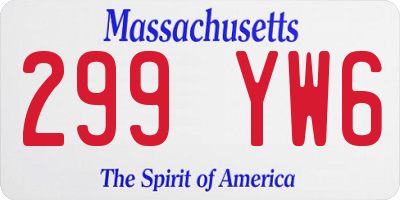 MA license plate 299YW6