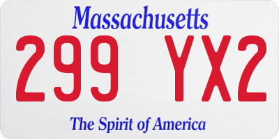 MA license plate 299YX2