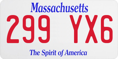 MA license plate 299YX6