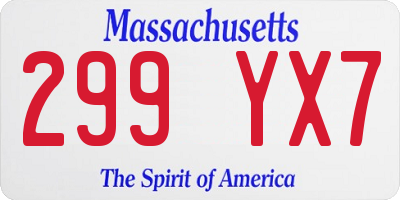 MA license plate 299YX7
