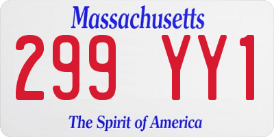 MA license plate 299YY1