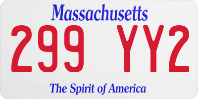 MA license plate 299YY2
