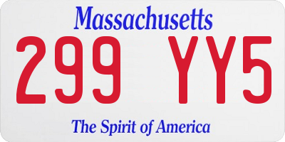 MA license plate 299YY5