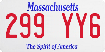 MA license plate 299YY6