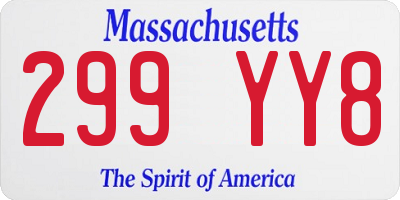 MA license plate 299YY8