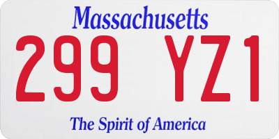 MA license plate 299YZ1