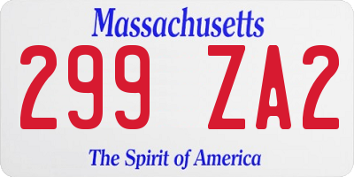 MA license plate 299ZA2