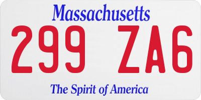 MA license plate 299ZA6