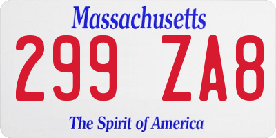 MA license plate 299ZA8