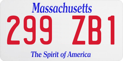MA license plate 299ZB1